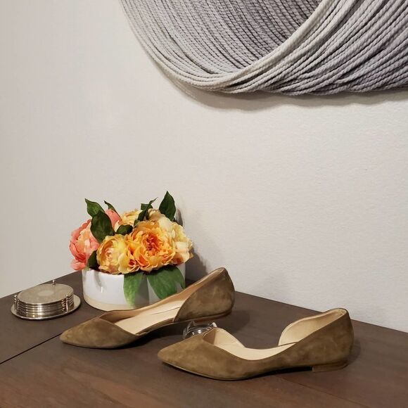 Marc Fisher Amra Olive Pointed Toe Flats Sz 7 - Picture 2 of 6